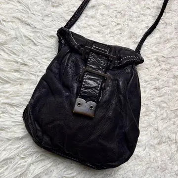 sissirossi 시시로시 천연 가죽 가죽 숄더 파우치 블랙