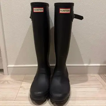 HUNTER 블랙 장화 EU 37cm 23.5cm 24cm