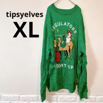 당일 발송 tipsyelves [ XL ] 그린 그래픽 스웨터