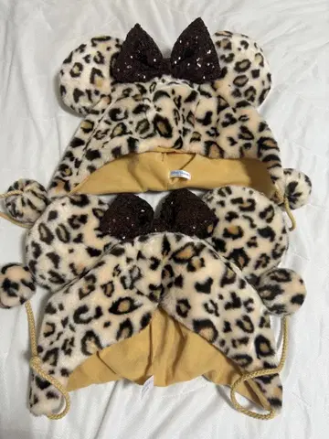 레오파드 무늬 미니 팬캡 2개 세트