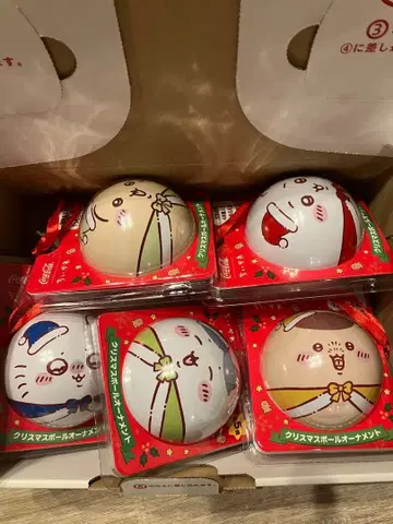 치이카와 코카콜라 크리스마스 볼 오너먼트 전 5종 컴프 세트