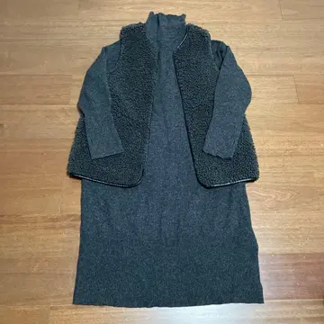 울 캐시미어 혼방 롱 니트 원피스