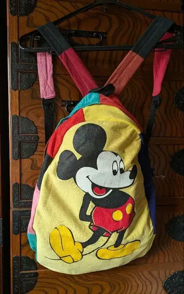 구제 빈티지 미키 패치워크 백팩 하라주쿠 개성파