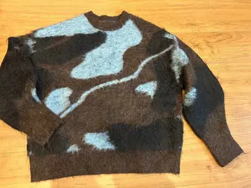 언그리드 샤기 자카드 니트