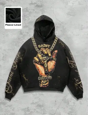 플리스 안감 후드티 M 블랙