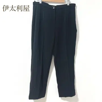 이타리야 슬랙스 캐주얼 팬츠 L 무지 루즈핏 센터 플리츠