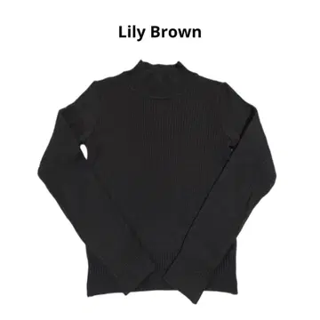 릴리 브라운 하이넥 리브 니트