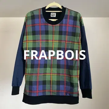 FRAPBOIS 플라보아 체크 무늬 맨투맨 트레이닝복