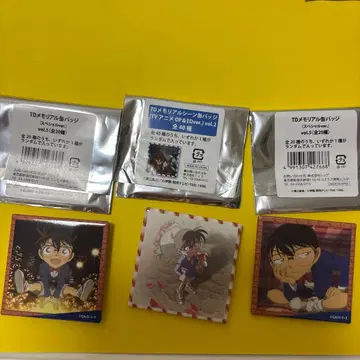 코난랜드 메모리얼 캔뱃지 에도가와 코난 3종