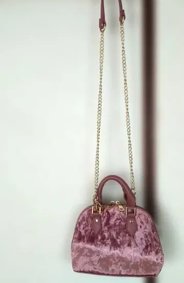 [ ROREBUD 로즈버드 ] 핑크 벨로아 숄더백 작은 흠집 있음