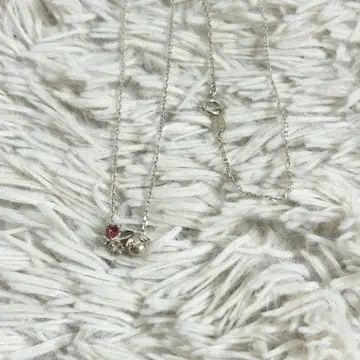 천사의 알 실버 목걸이 핑크 보석 꽃 디자인