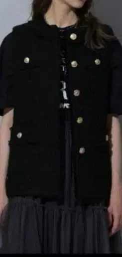 CADUNE 블랙 트위드 베스트