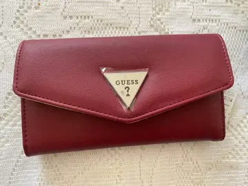 GUESS 와인 레드 장지갑