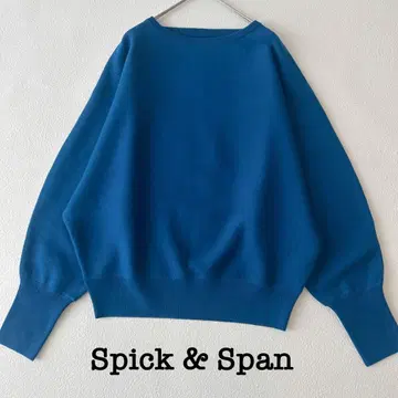 컨디션 최상 스픽 앤 스팬 돌먼 페미닌 니트 풀오버 블루