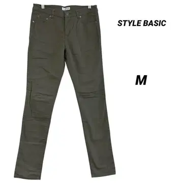 새상품급 스타일 베이직 스키니 팬츠 M 카키 스트레치 성인 슬림