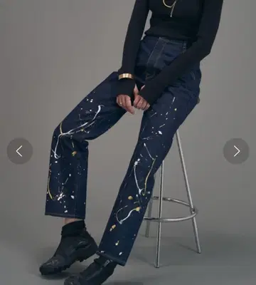 MECRE 오가닉 데님 페인트 팬츠