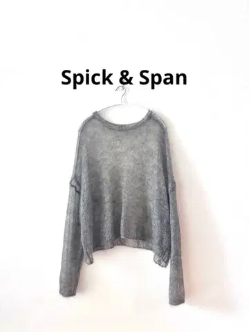 Spick & Span 모헤어 시스루 루즈 니트 그레이