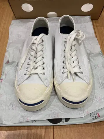 잭 퍼셀 올 가죽 천연 가죽 컨버스 로우컷 스니커즈 흰색 화이트