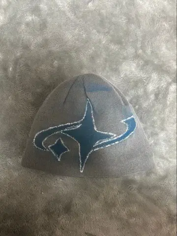 니트 모자 비니 페인트 그레이