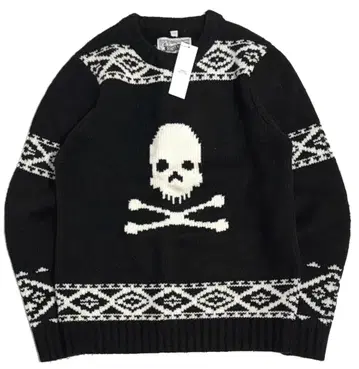 새상품 Schott 샷 스컬 크루넥 스웨터 M