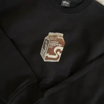 스투시 밀크 크루넥 블랙(Stussy Milk Crew Black) M | 브랜드 중고
