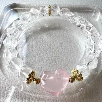 수정 컷 로즈쿼츠 파인애플컷 팔찌