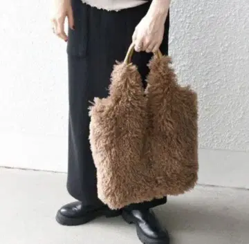 SHIPS any 인조 모피 스퀘어 토트 백