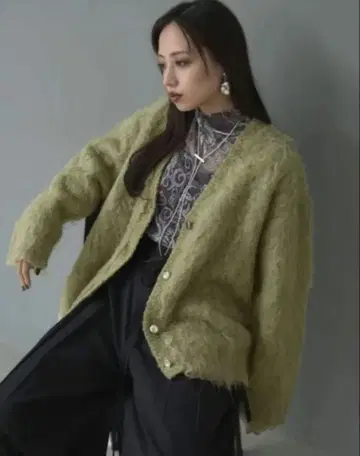 니트 가디건 그린 미사용 새상품 라스트 1