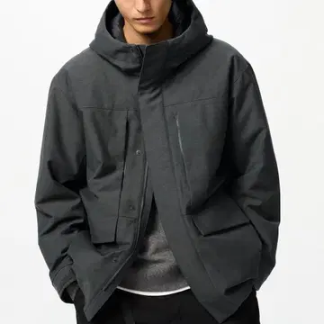 유니클로 하이브리드 다운 후드티 m