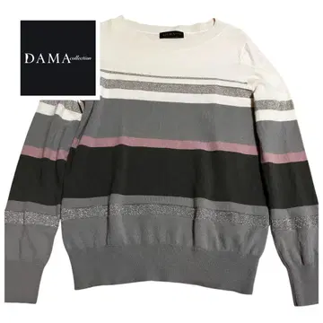 새상품급 더마 컬렉션 캐시미어 혼방 니트 보더 라메 멀티 컬러