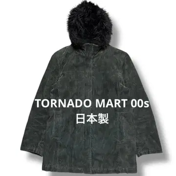 토네이도 마트 00s 코듀로이 인조 모피 코트 일본제