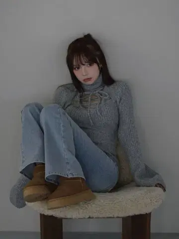 andmary AM1540 Navi flare denim Msize