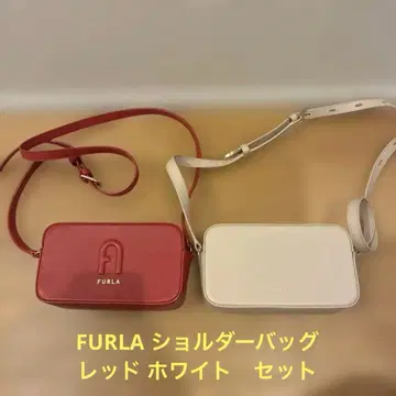 FURLA 숄더백 레드 화이트 세트