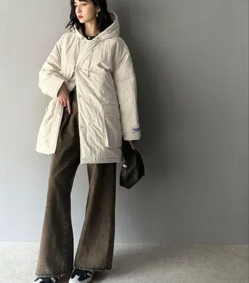 자바 빅 포켓 부착 충전솜 오버 사이즈 블루종 2