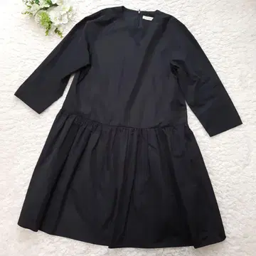 데미룩스 빔즈 티어드 튜닉 원피스 블랙 개더 7부 소매