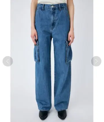 moussy 블루 와이드 핏 카고 팬츠 사이즈 2