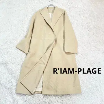 새상품급 R'IAM-PLAGE 플라주 울 리버 롱 코트 라이트 베이지