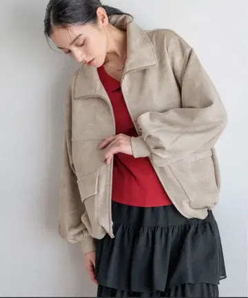 로리즈팜 가죽 볼륨 블루종