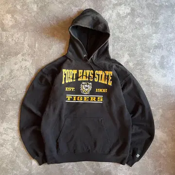 00s 러셀 애슬레틱 후드 맨투맨 블랙 M 칼리지 구제 의류