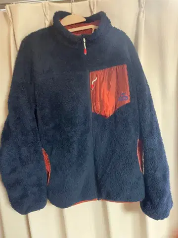 네이비 플리스 자켓 두꺼운 원단