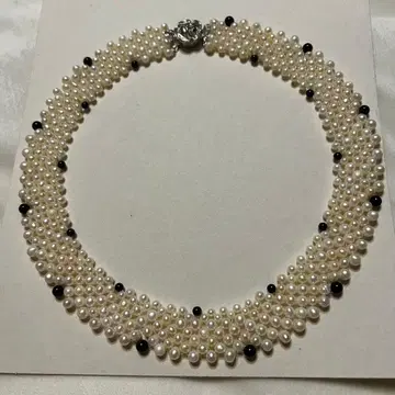 담수 진주 오닉스 초커 목걸이