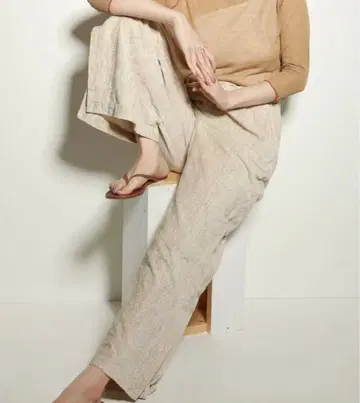 EARIH 베이지 와이드 팬츠 사이드 슬릿 36