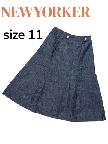 [ 새상품급 ] NEWYORKER 데님풍 플레어 스커트 사이즈 11