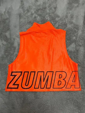 줌바 ZUMBA 정품 메쉬 하이넥 탱크탑 S 사이즈 오렌지