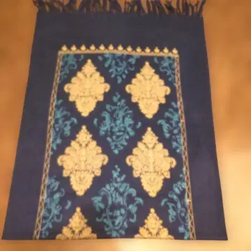 고급 울 장식 무늬 네이비 스톨