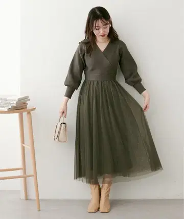 natural couture 카슈쿨 니트 튤 원피스