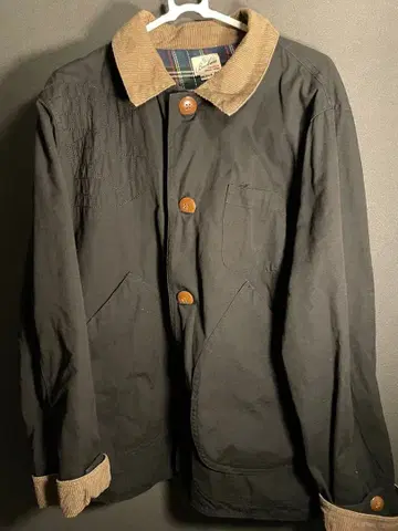 블랙 코튼 자켓 코듀로이 옷깃