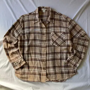 00s 체크 플란넬 셔츠 베이지 그런지 Y2K 헤이세이 구제 의류 인기