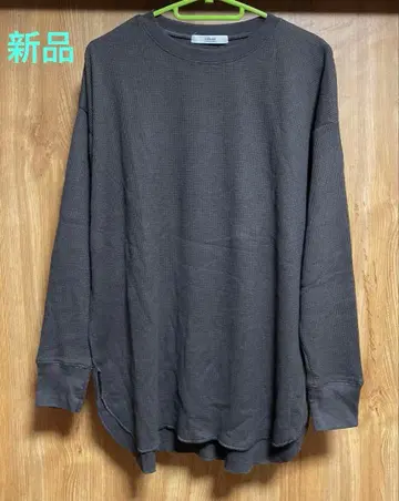 저널 스탠다드 TC 와플 오버 사이즈 롱 슬리브 T셔츠 그레이