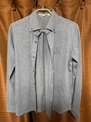 MARK & LONA 스컬 자수 그레이 긴팔 셔츠 골프